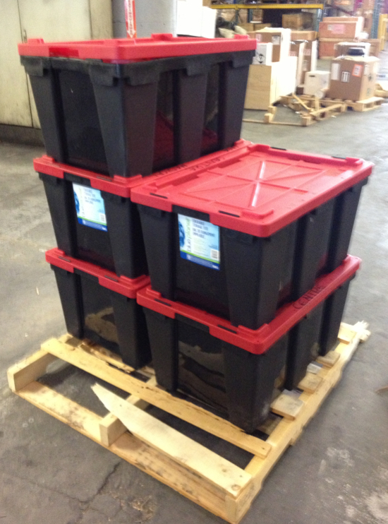 signature black crate with red lid