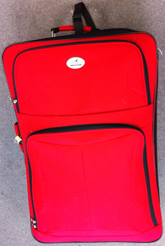 shipment in red suitcase